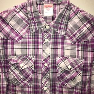 True Religion Purple & Grey Flannel Shirt